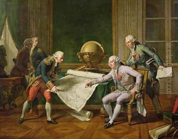 Louis XVI 1754-93 Giving Instructions to La Perouse 29th June 1785 Oil Painting by Nicolas Andre Monsiau