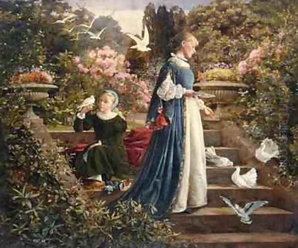 Feeding the Doves Oil Painting by Francis Sydney Muschamp