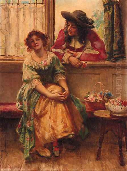 An Amorous Advance Oil Painting by Francis Sydney Muschamp