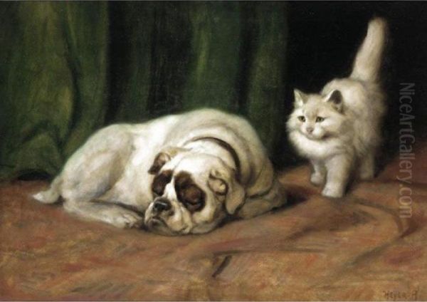 Let Sleeping Dogs Lie Oil Painting by Arthur Heyer