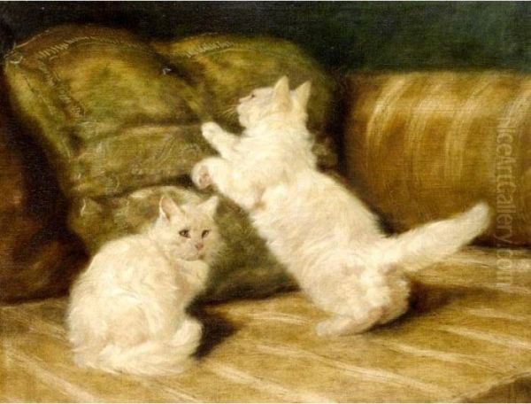 Ready To Pounce Oil Painting by Arthur Heyer