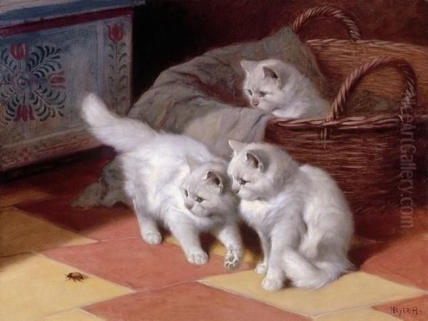 Pussies Oil Painting by Arthur Heyer