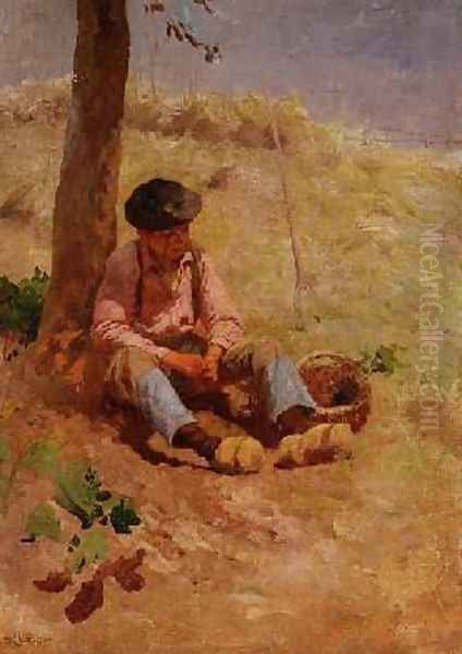 Field Worker Resting Oil Painting by Robert McGregor