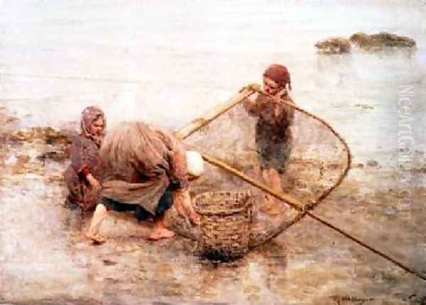 Scottish Fisherfolk Oil Painting by Robert McGregor