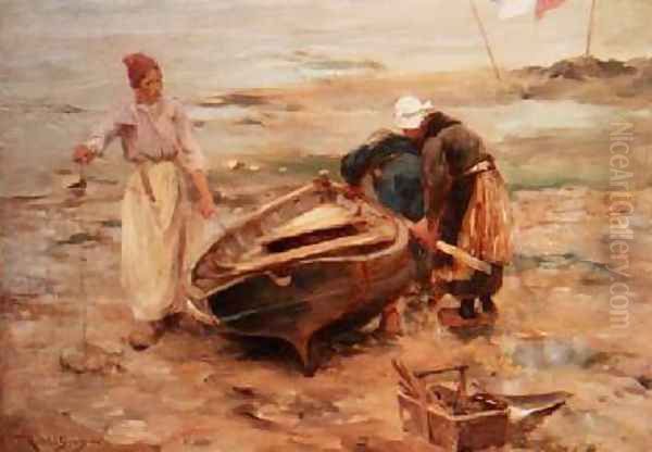 Scottish Fisherwives Oil Painting by Robert McGregor