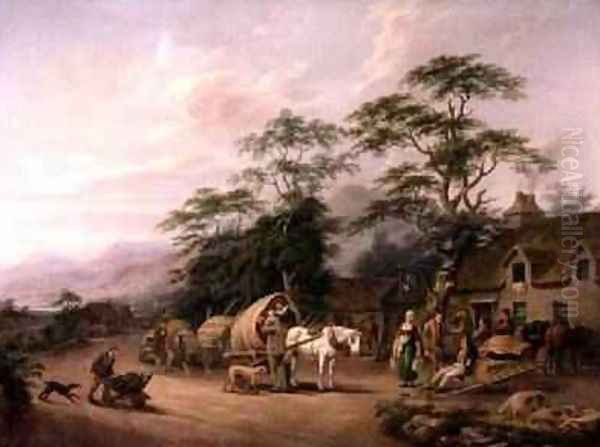 A Country Scene in Ireland Oil Painting by John George Mulvany