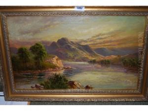 Lakeland Landscape At Sunset Oil Painting by Frank Hider