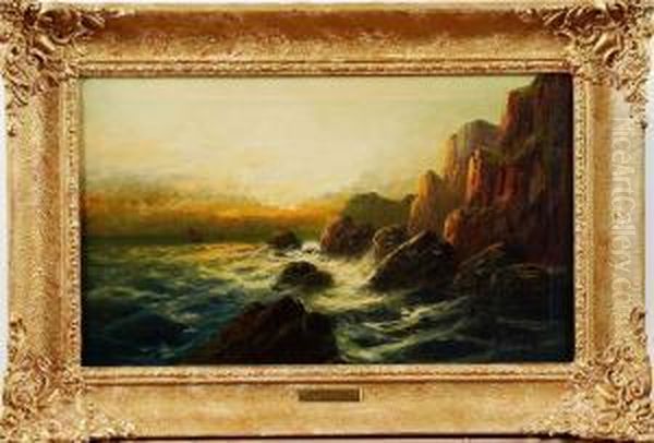 Kustlandskap Oil Painting by Frank Hider