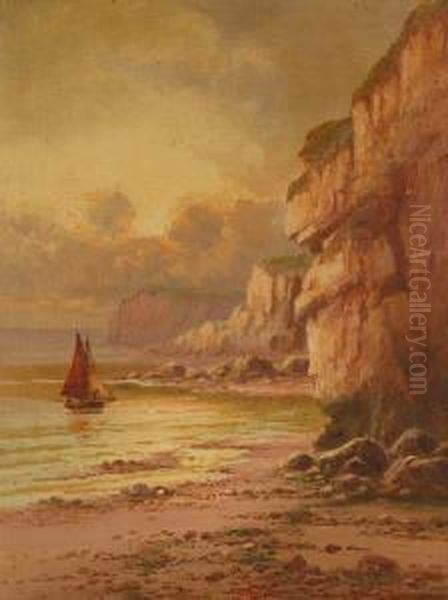 Rocky Devon Coastal Views Oil Painting by Frank Hider