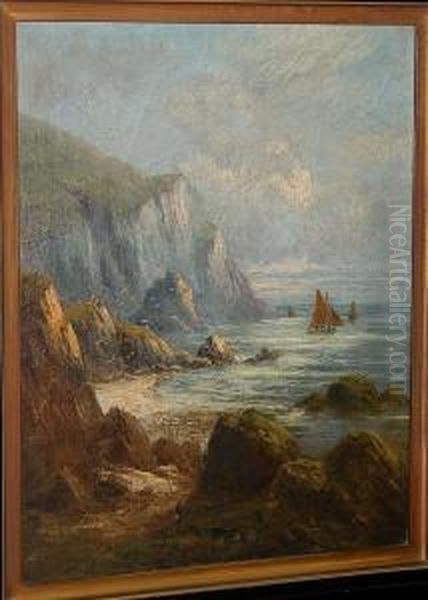 'on The North Devon Coast', Signed 'f. Hider' And Inscribed With Title Verso Oil Painting by Frank Hider