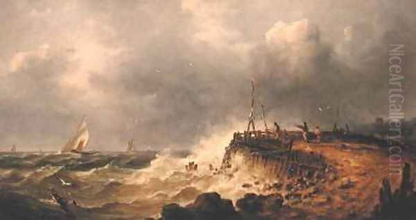 A Stormy Day Oil Painting by John Moore