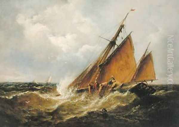 Hauling in the Nets Oil Painting by John Moore