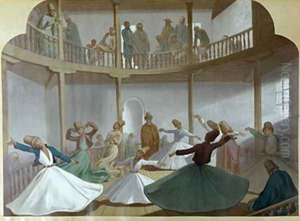 Dance of the Whirling Dervishes Oil Painting by Henri de Montaut