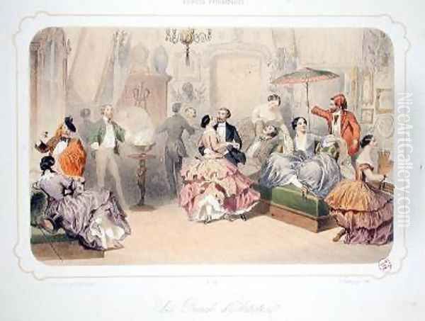 A Punch of Artists from Soirees Parisiennes Oil Painting by Henri de Montaut