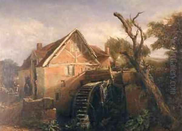 The Watermill Oil Painting by F. Muller