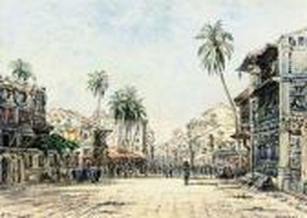 View Of Bombay Oil Painting by Eduard Hildebrandt