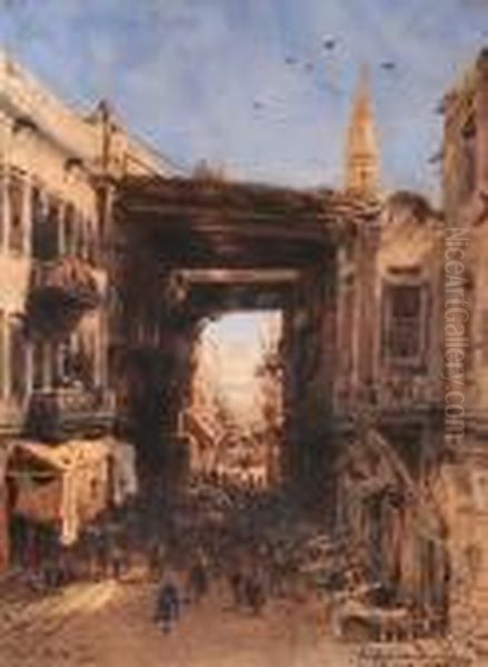 Il Cairo, Mous Kock Oil Painting by Eduard Hildebrandt