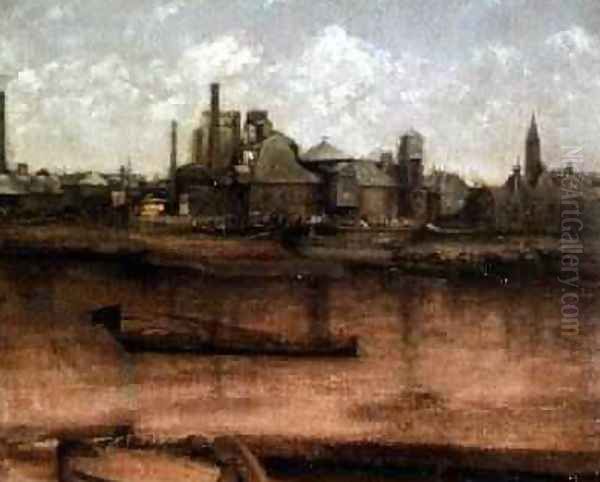 Barges on the Thames Oil Painting by Paul Fordyce Maitland