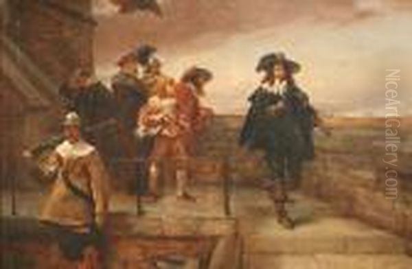 King Charles I On The Wallsof Chester Oil Painting by Robert Alexander Hillingford