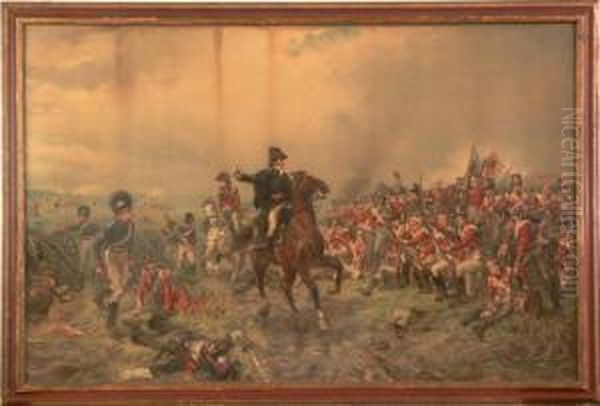 Wellington At Waterloo. Oil Painting by Robert Alexander Hillingford