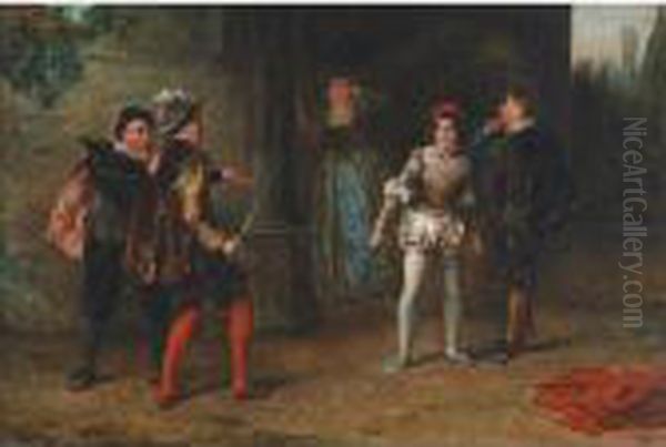 Revenge Of The Young Swordsman (in Honour Of Hisfather) Oil Painting by Robert Alexander Hillingford