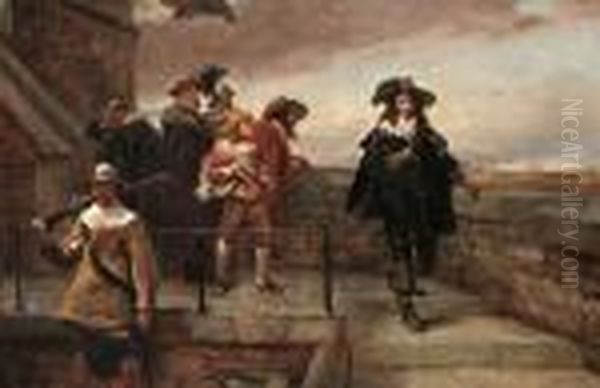 Charles I On The Walls Ofchester Oil Painting by Robert Alexander Hillingford