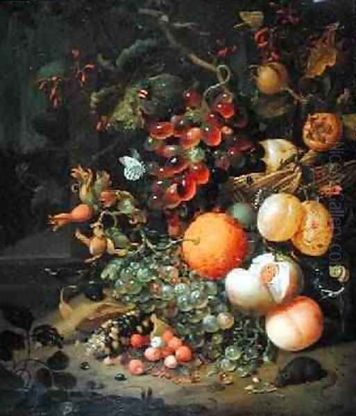 Still Life with Fruit 1704 Oil Painting by Jan Mortel