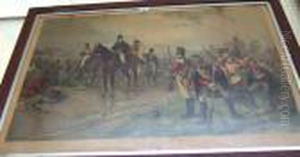 Wellington At Waterloo Oil Painting by Robert Alexander Hillingford