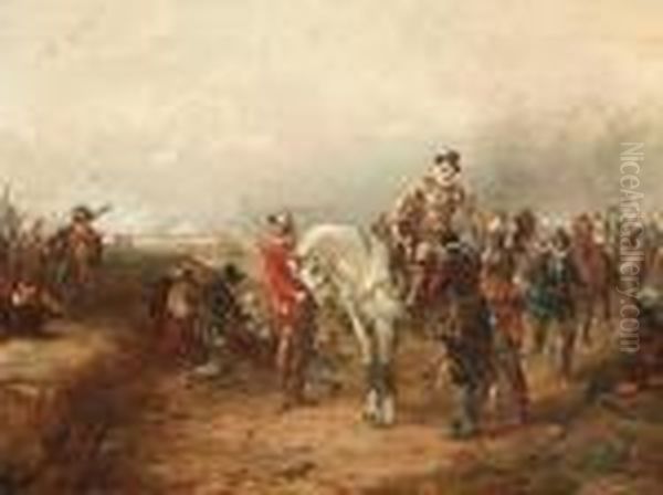 Sir Philip Sidney On The Field Of Battle Oil Painting by Robert Alexander Hillingford