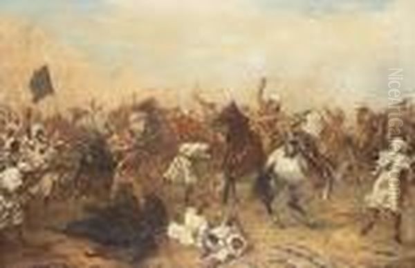 The Battle Of Omdurman, Sudan Oil Painting by Robert Alexander Hillingford