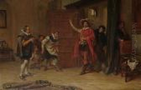 A Scene From The Taming Of The Shrew Oil Painting by Robert Alexander Hillingford