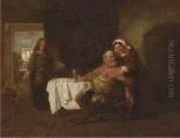 Falstaff In An Inn Oil Painting by Robert Alexander Hillingford