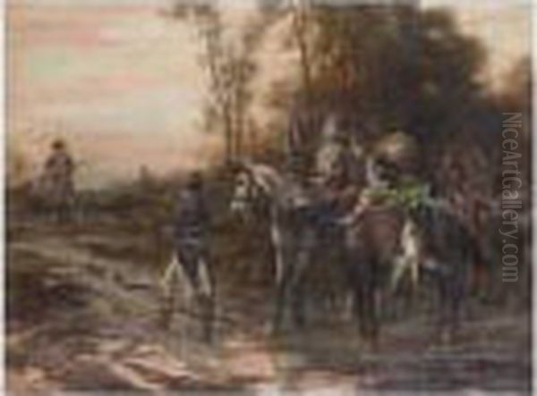 The Foraging Party Oil Painting by Robert Alexander Hillingford