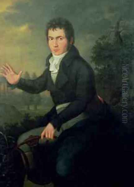 Ludvig van Beethoven 1770-1827 1804 Oil Painting by Willibrord Joseph Mahler or Maehler