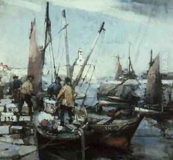 Harbour Scene Oil Painting by Arthur MacDonald