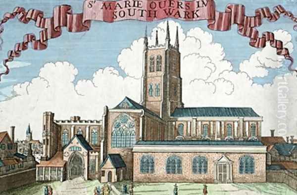 St Marie Overie in Southwark from A Book of the Prospects of the Remarkable Places in and about the City of London Oil Painting by Robert Morden