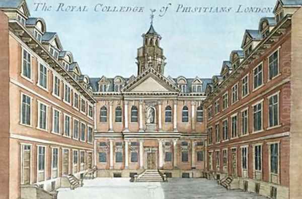 The Royal College of Physicians from A Book of the Prospects of the Remarkable Places in and About London 1700 Oil Painting by Robert Morden