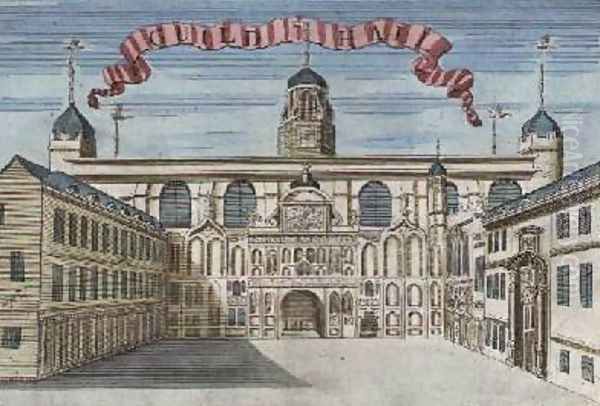 Guildhall from A Book of the Prospects of the Remarkable Places in and about the City of London Oil Painting by Robert Morden