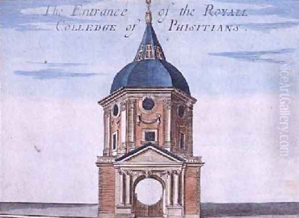 The Entrance to the Royal College of Physicians from A Book of the Prospects of the Remarkable Places in and about the City of London Oil Painting by Robert Morden