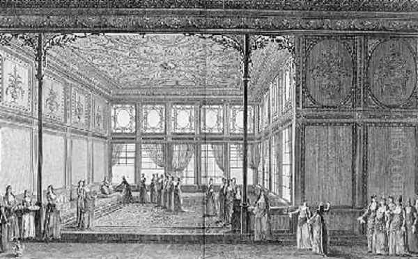 Interior of a drawing room in the Topkapi Palace of the Sultana Hadidge sister of Selim III 1819 Oil Painting by Anton Ignaz Melling