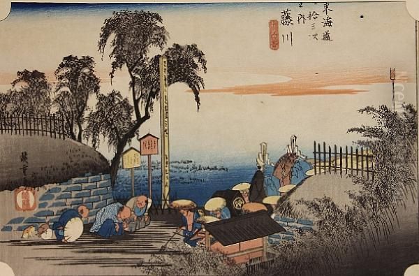 Untitled Oil Painting by Utagawa or Ando Hiroshige