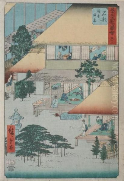 Ishibe Oil Painting by Utagawa or Ando Hiroshige