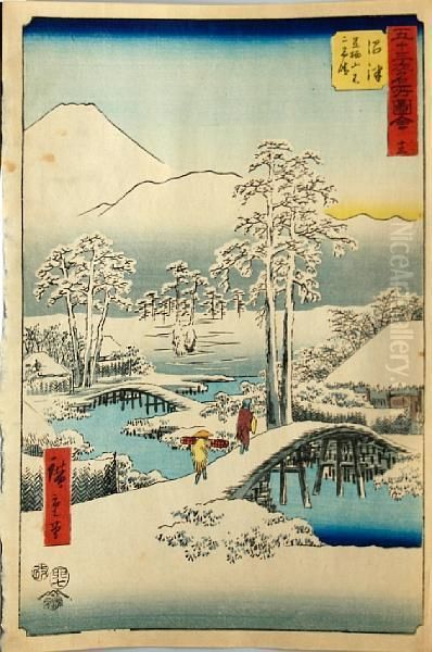 Numazu Oil Painting by Utagawa or Ando Hiroshige