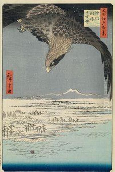 Fukagawa Susaki Jumantsubo Oil Painting by Utagawa or Ando Hiroshige