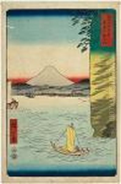 Bushu Hommoku No Hana Oil Painting by Utagawa or Ando Hiroshige