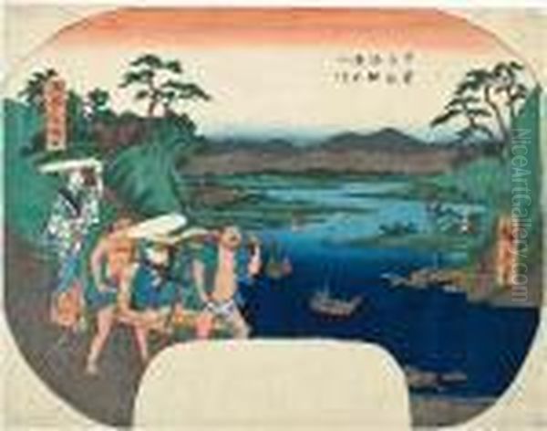 Futagawa Oil Painting by Utagawa or Ando Hiroshige