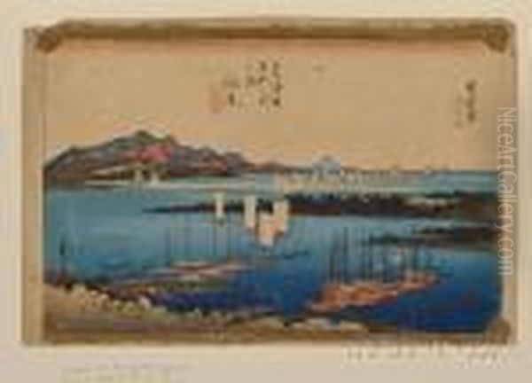 Ejiri Oil Painting by Utagawa or Ando Hiroshige