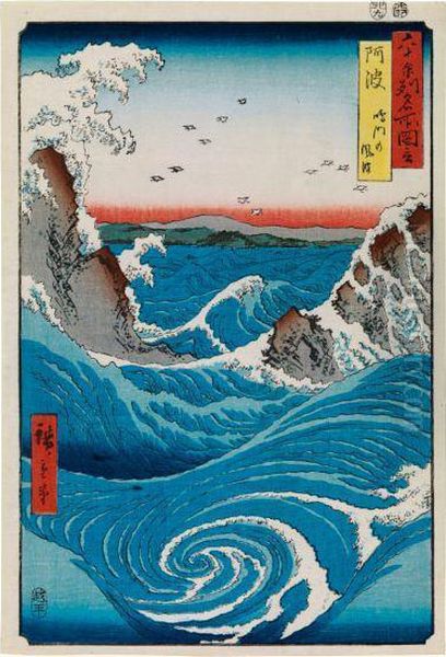 Awa (les Tourbillons De Naruto A Awa) Oil Painting by Utagawa or Ando Hiroshige