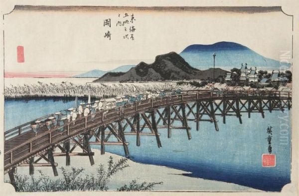 Nr. Oil Painting by Utagawa or Ando Hiroshige