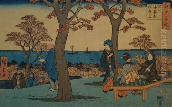 Edo Meisho Oil Painting by Utagawa or Ando Hiroshige